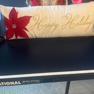 Kirklands Red and Gold Holiday Pillow
